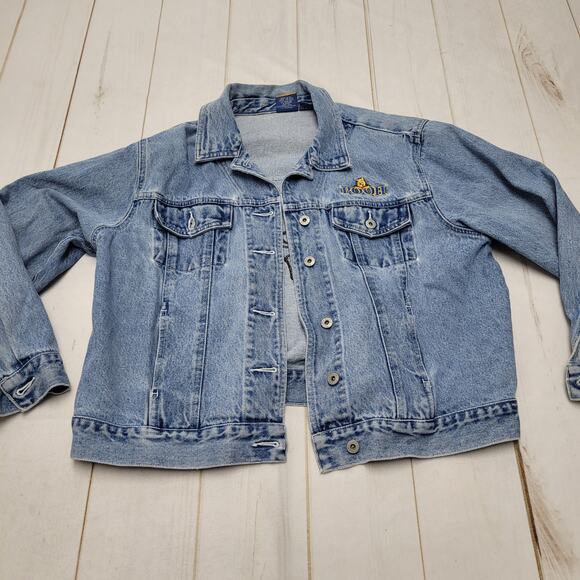 Vintage Disney Winnie the Pooh embroidered jean denim jacket distressed - Picture 2 of 8